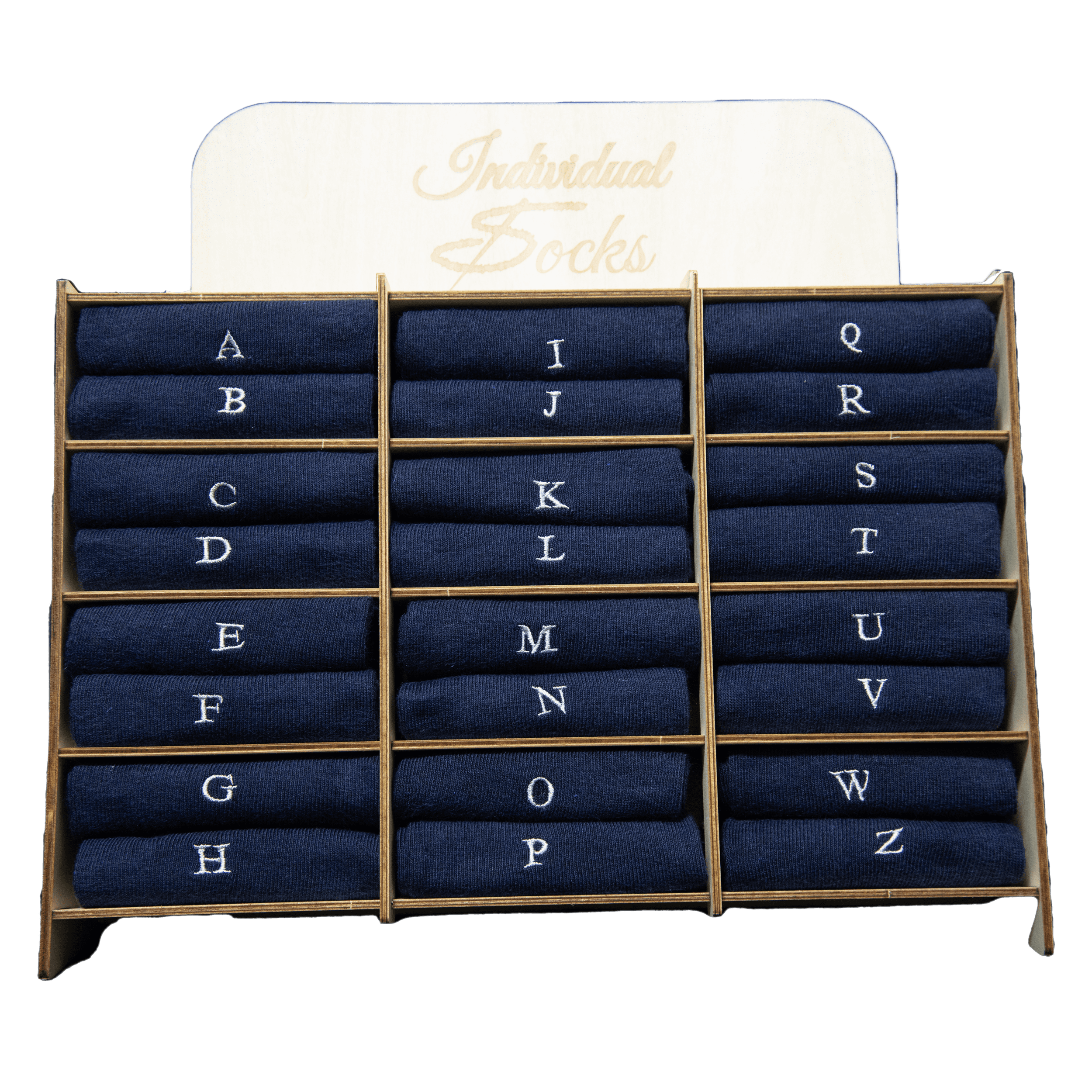 Men's Blue Socks with Red Initials - Stretch Cotton - Size 40/45 - 101