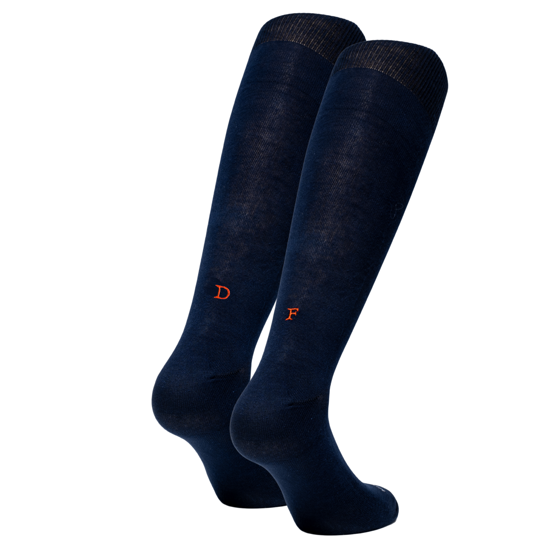 Calze Uomo Filo Scozia Stretch | Blu Iniziali Ricamate Rosse | Taglia 40/45 | Lunghezza Ginocchio
