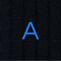 Chaussettes homme en laine écossaise côtelée extensible | Bleu roi avec initiales brodées | Taille 40/45 | Longueur genou