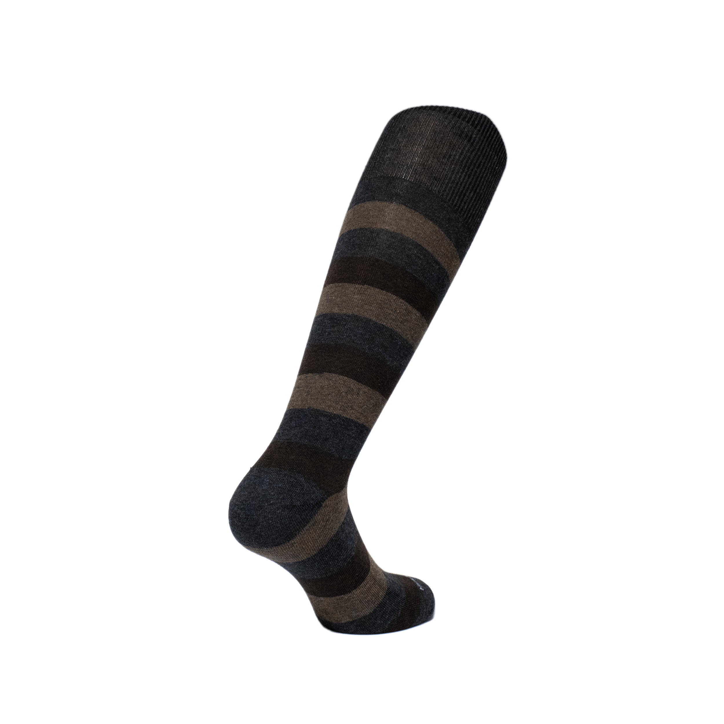 Calze a Righe Rugby Grigio - Marrone - Terra Uomo Cotone Stretch (1 paio)