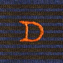 Calze a Righe Sottili Blu Melange - Marrone Uomo Cotone Stretch (1 paio)