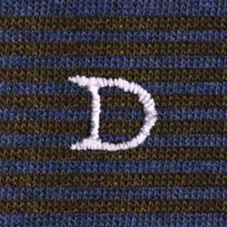 Calze a Righe Sottili Blu Melange - Marrone Uomo Cotone Stretch (1 paio)