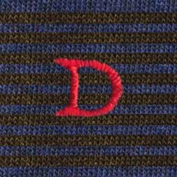 Calze a Righe Sottili Blu Melange - Marrone Uomo Cotone Stretch (1 paio)