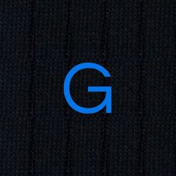 Men's Blue Socks with Grey Initials - Extra fine Cashmere Blend - Size 43/45 - 172