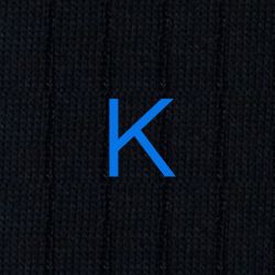 Men's Blue Socks with Grey Initials - Extra fine Cashmere Blend - Size 43/45 - 172