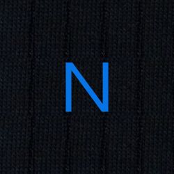 Men's Blue Socks with Grey Initials - Extra fine Cashmere Blend - Size 43/45 - 172