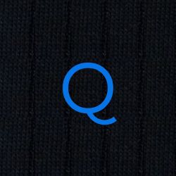 Men's Blue Socks with Grey Initials - Extra fine Cashmere Blend - Size 43/45 - 172