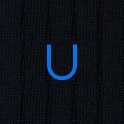 Men's Blue Socks with Grey Initials - Extra fine Cashmere Blend - Size 43/45 - 172
