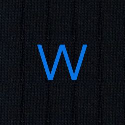 Men's Blue Socks with Grey Initials - Extra fine Cashmere Blend - Size 43/45 - 172
