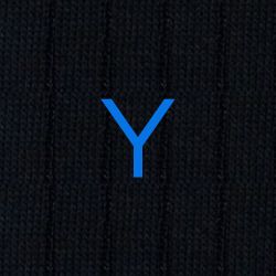 Men's Blue Socks with Grey Initials - Extra fine Cashmere Blend - Size 43/45 - 172