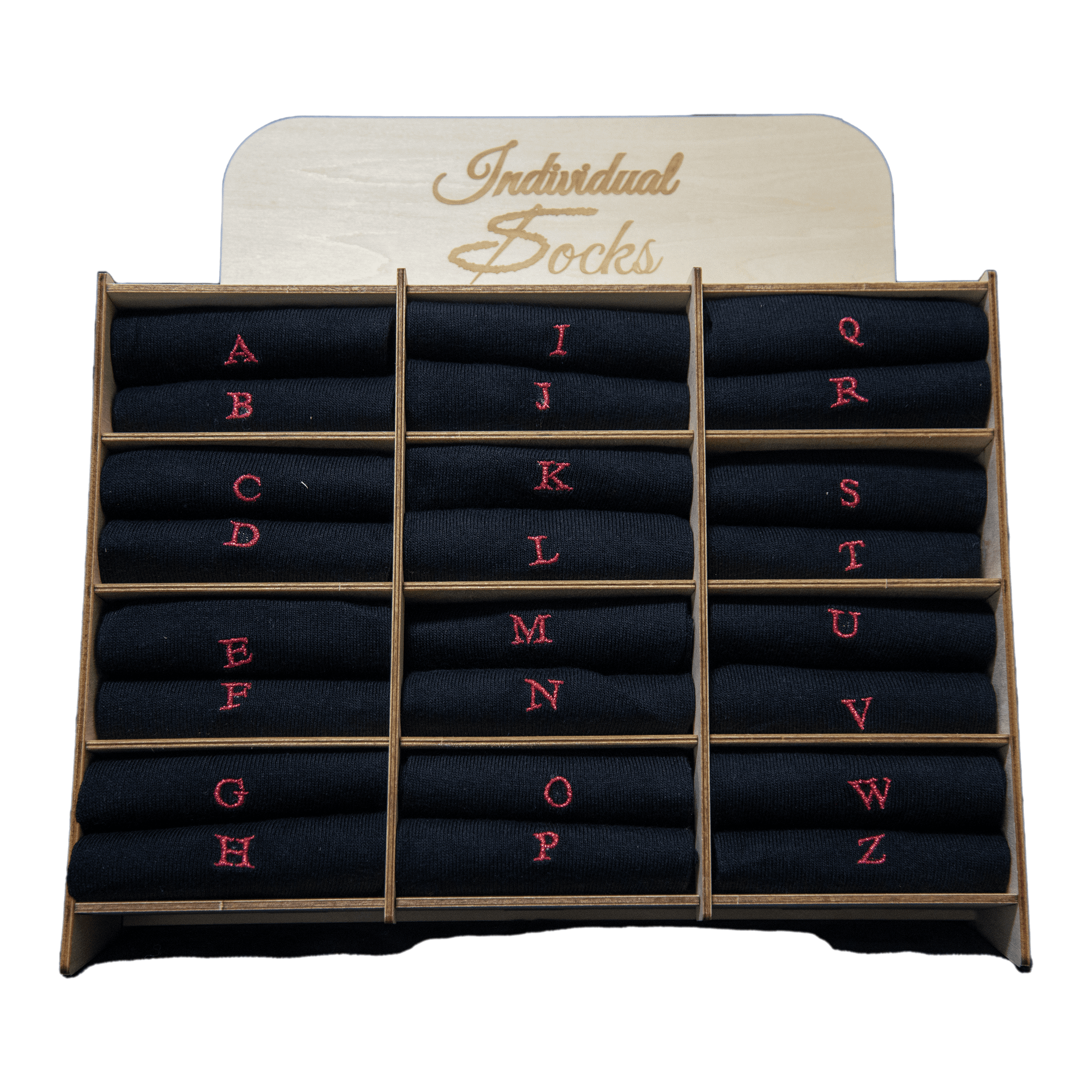 Calze Donna Cotone Stretch | Nero Iniziali Ricamate Rosa | Taglia 36/39 | Lunghezza Polpaccio