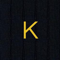 Men's Blue Socks with Grey Initials - Extra fine Cashmere Blend - Size 43/45 - 172