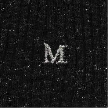 Chaussettes femme en viscose lurex | Bleues avec initiales argentées brodées | Taille 36/39 | Longueur cheville