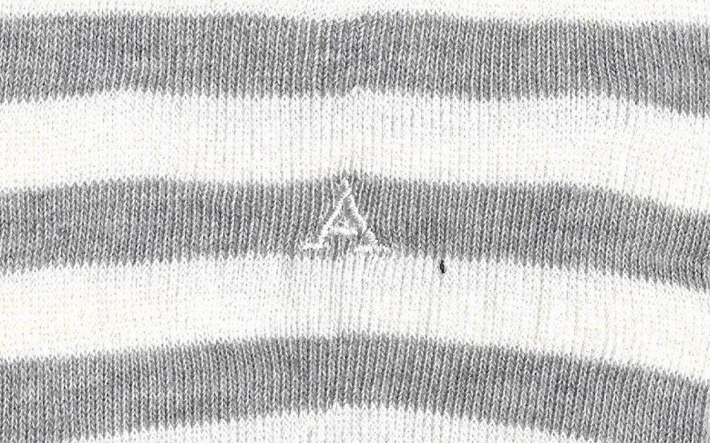 calza donna riga alta latte - grigio melange cotone organico personalizzata iniziali ricamate lettera A A_605A