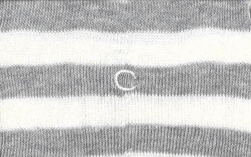 calza donna riga alta latte - grigio melange cotone organico personalizzata iniziali ricamate lettera C C_605A