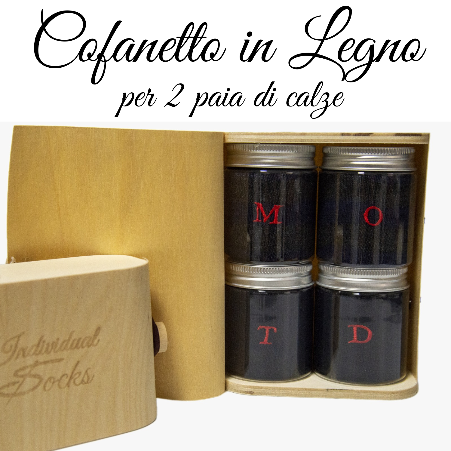 WOODEN GIFT BOX (For 2 Pairs of Socks)