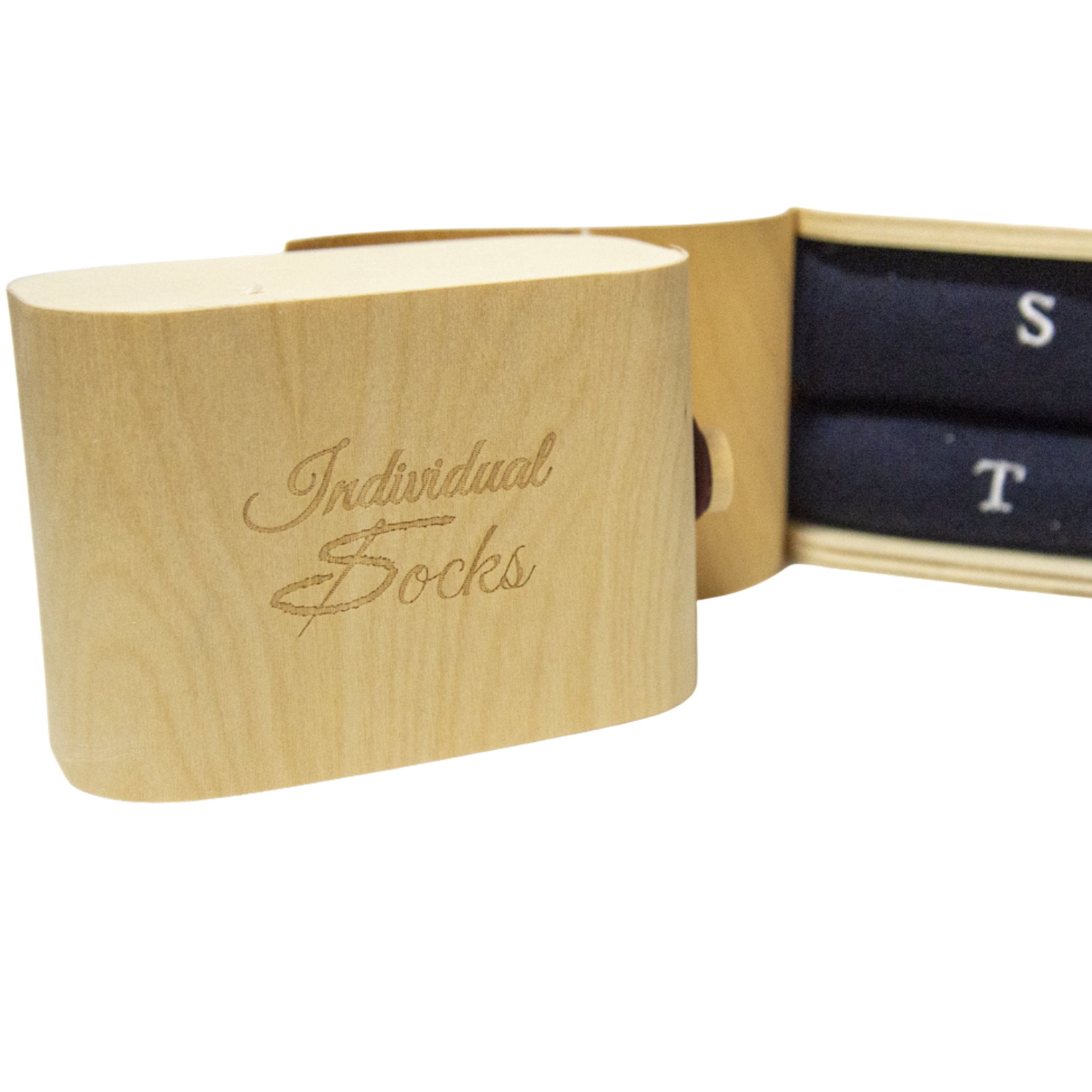 Calze Uomo Cashmere Merino Extrafine | Blu iniziali ricamate Royal | Lunghezza Ginocchio