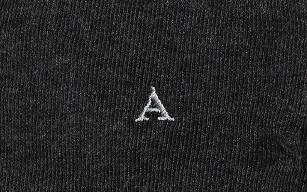 calza donna grigio antracite cotone organico personalizzata iniziali ricamate lettera A A_601A