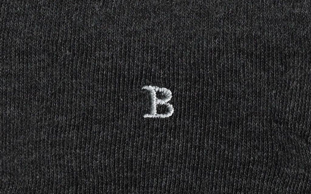 calza donna grigio antracite cotone organico personalizzata iniziali ricamate lettera B B_601A