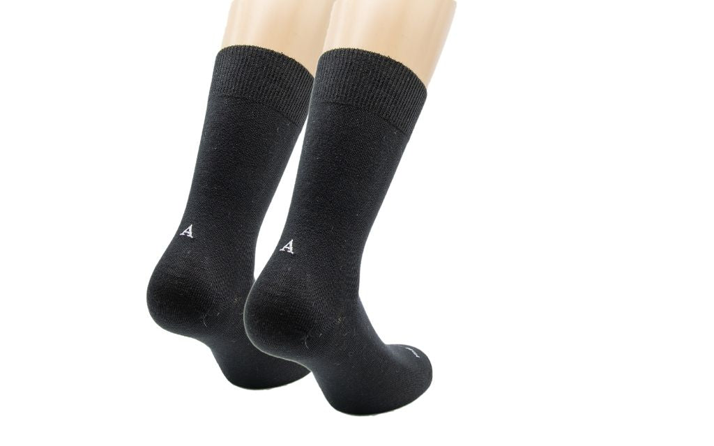 calza donna nero cotone organico personalizzata iniziali ricamate 602_A