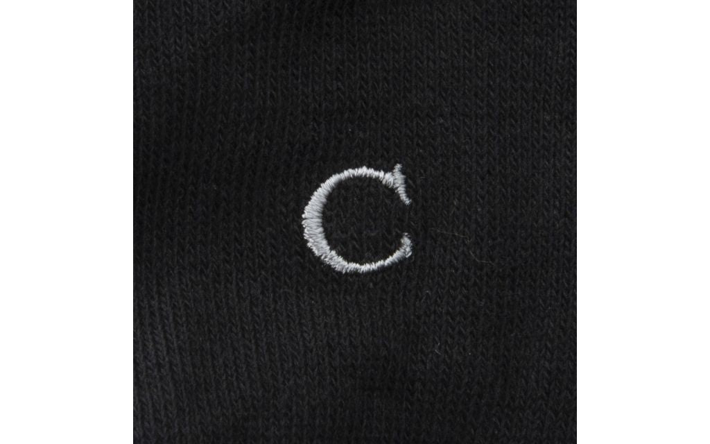 calza donna nero cotone organico personalizzata iniziali ricamate lettera C C_602A