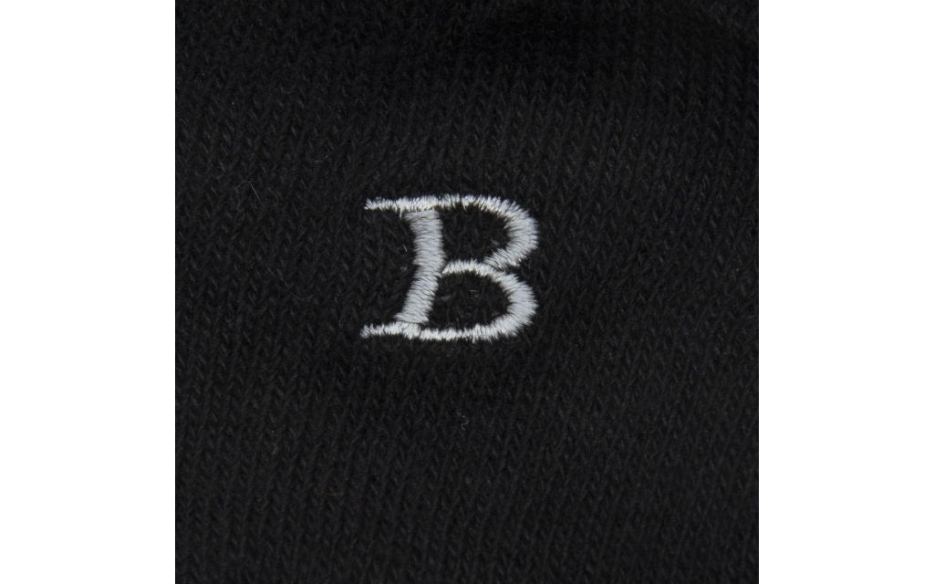 calza uomo nero cotone organico personalizzata iniziali ricamate lettera B B_106A
