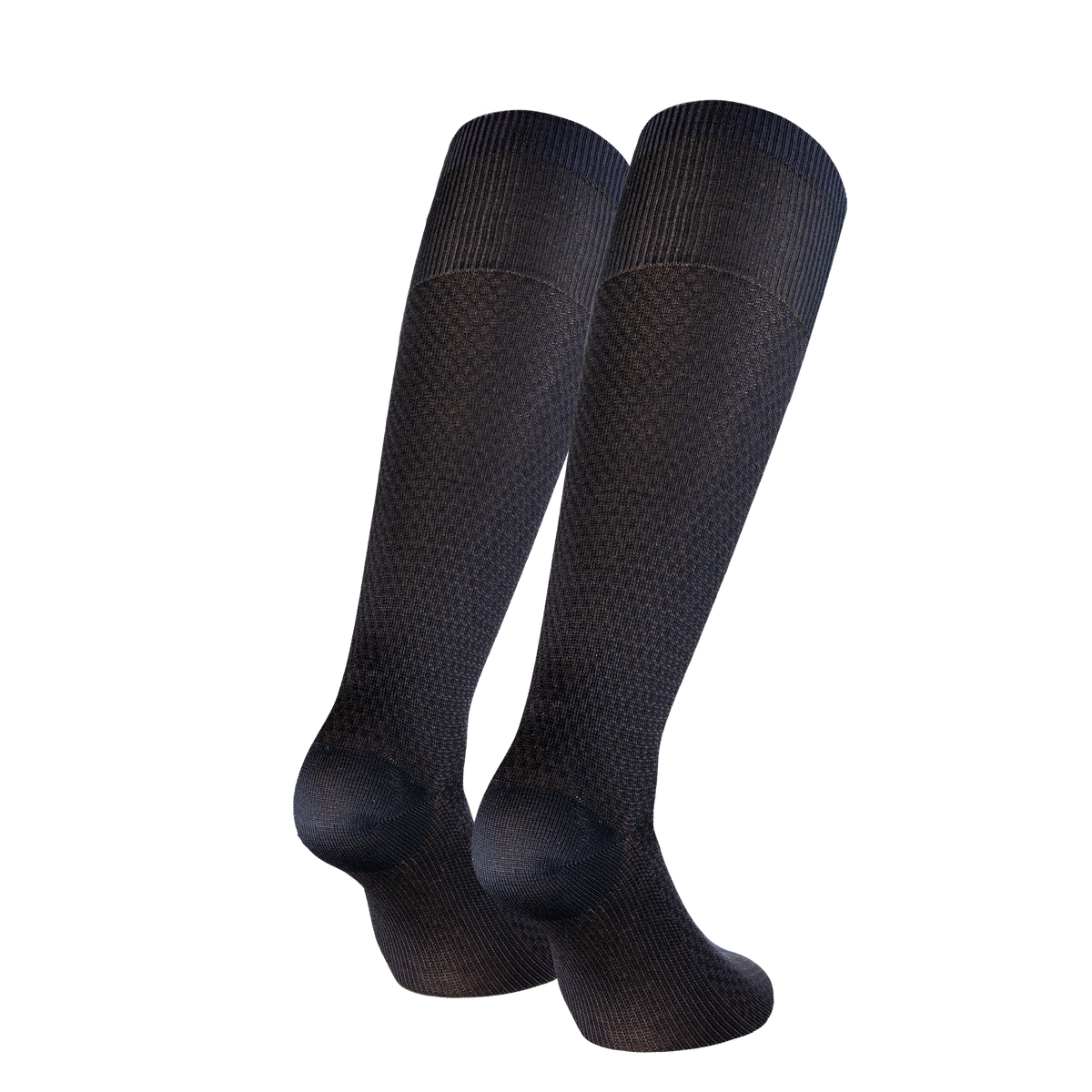 Calze jacquard marrone da uomo in cotone mercerizzato con le iniziali ricamate in senape, Individual Socks
