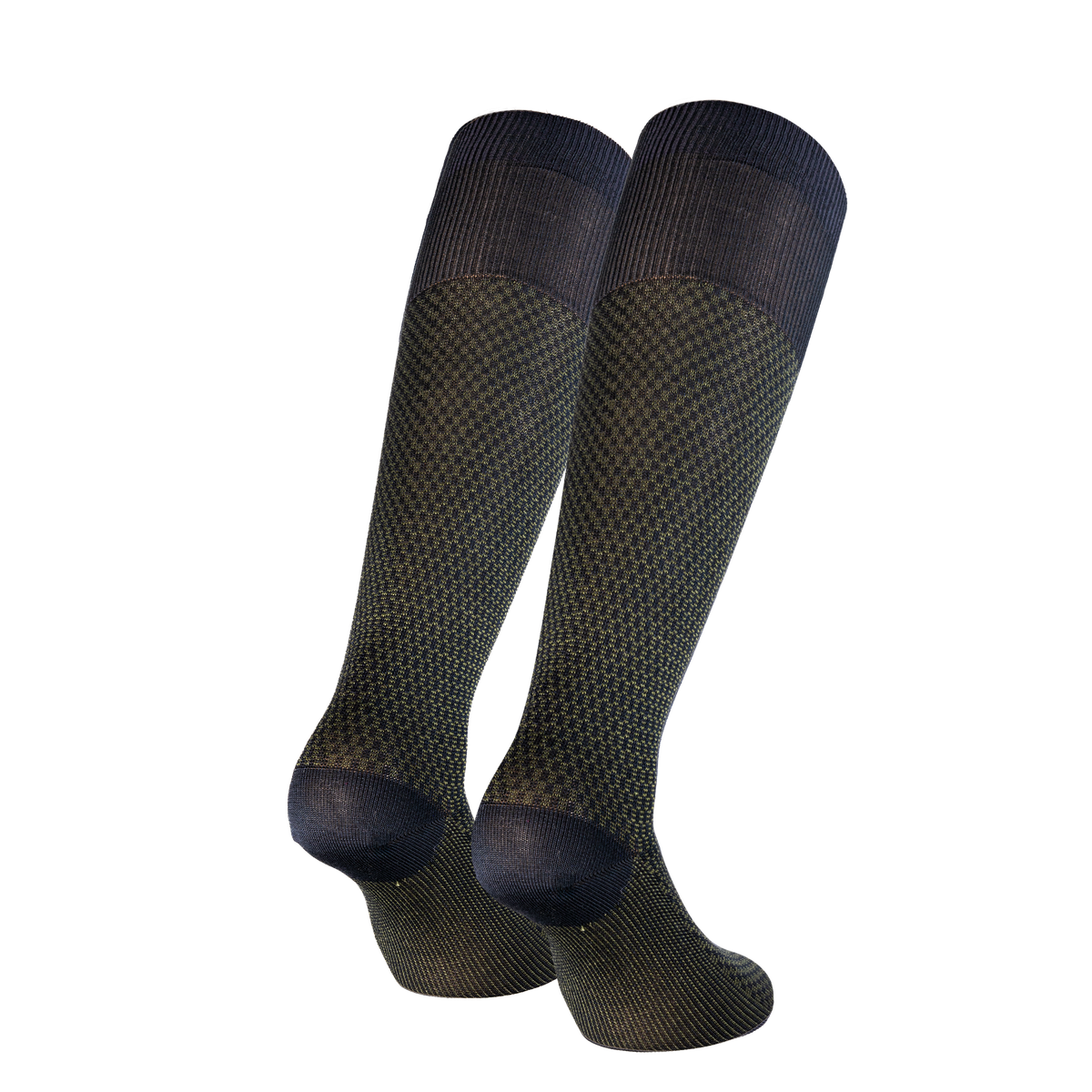 Calze jacquard verde da uomo in cotone mercerizzato con le iniziali ricamate in rosso, Individual Socks