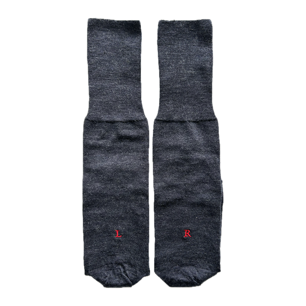 Calze blu da uomo in lana merino con le iniziali ricamate in rosso, Individual Socks