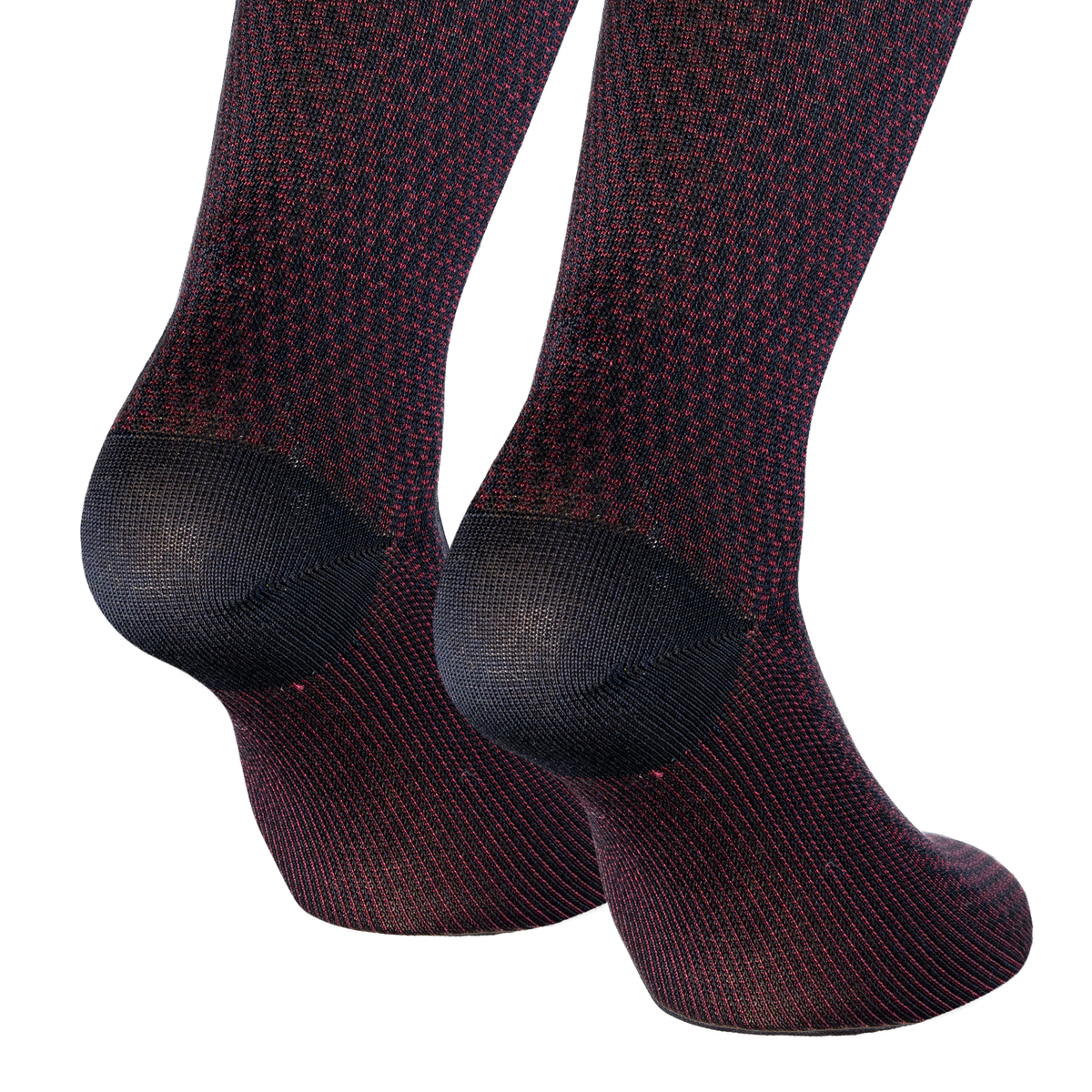 Calze jacquard bordeaux da uomo in cotone mercerizzato con le iniziali ricamate in senape, Individual Socks