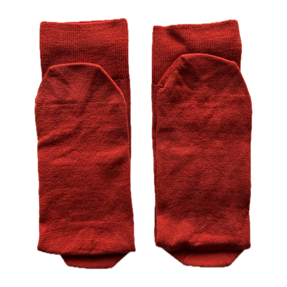 Calze arancio unisex in lana merino con le iniziali ricamate in blu, Individual Socks