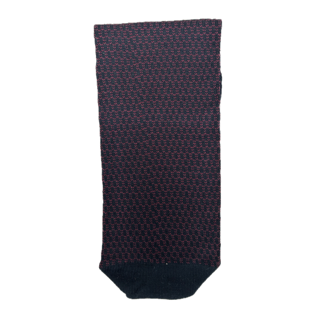 Calze jacquard bordeaux da uomo in cotone mercerizzato con le iniziali ricamate in senape, Individual Socks