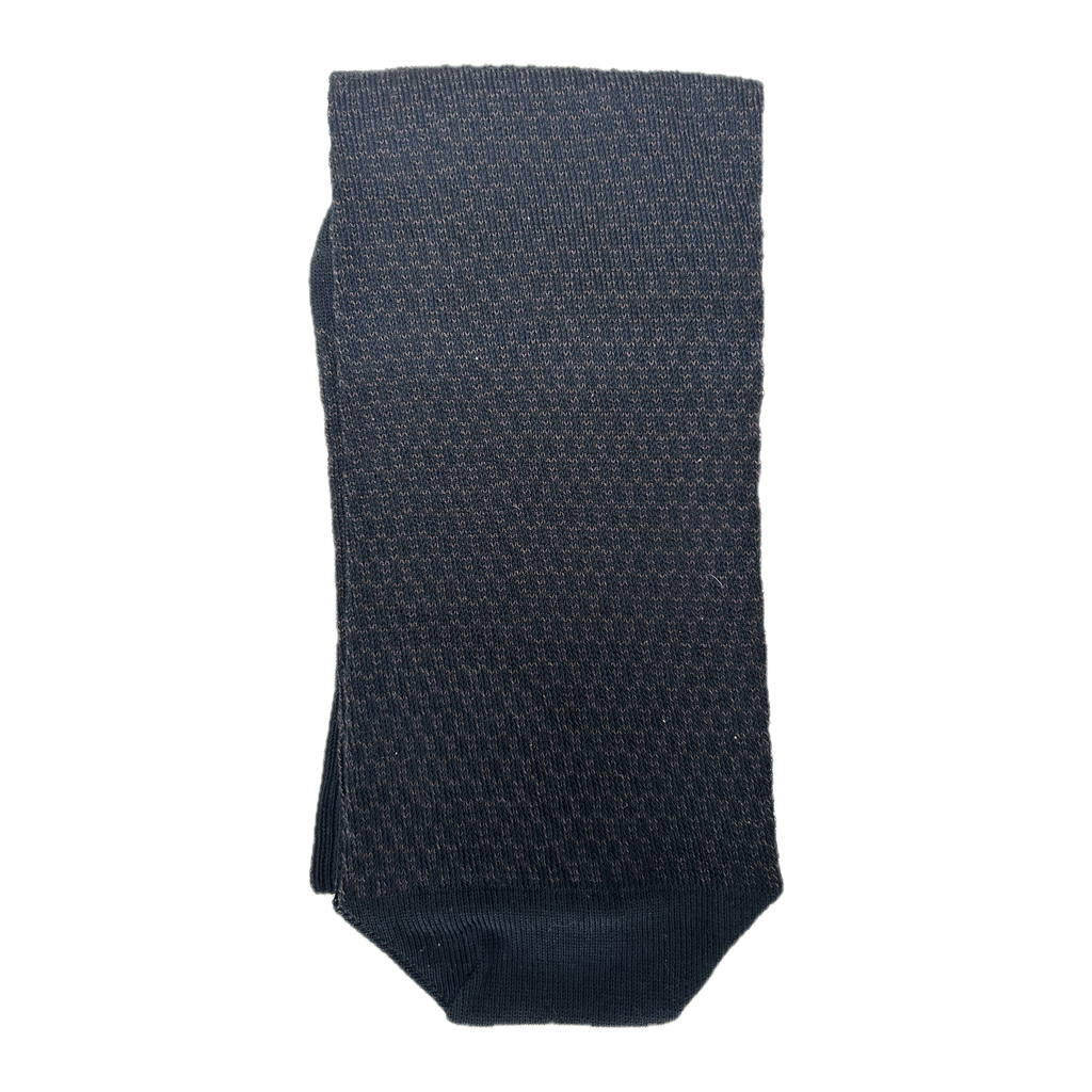 Calze jacquard marrone da uomo in cotone mercerizzato con le iniziali ricamate in senape, Individual Socks