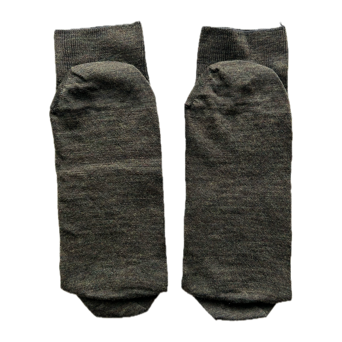Calze verde melange da uomo in lana merino con le iniziali ricamate in rosso, Individual Socks