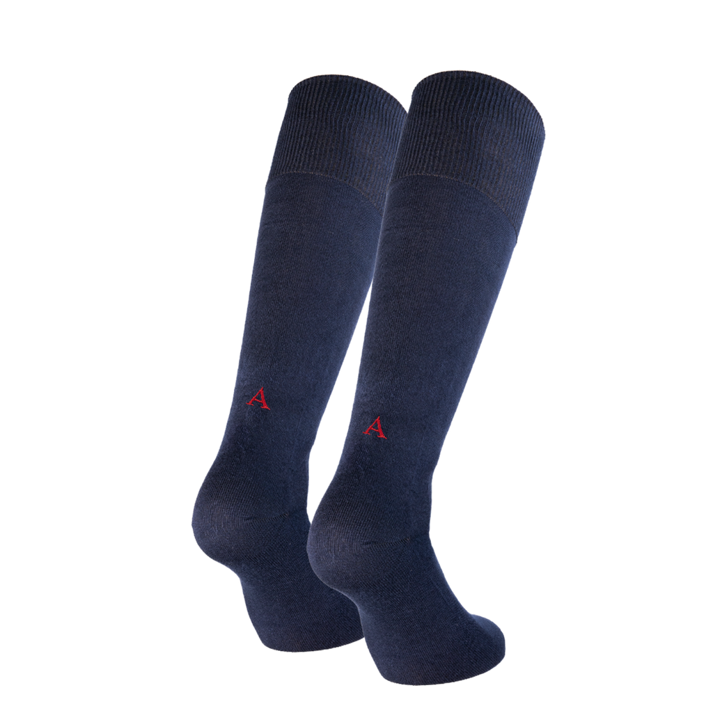 Men's Blue Socks with Red Initials - Stretch Cotton - Size 40/45 - 101
