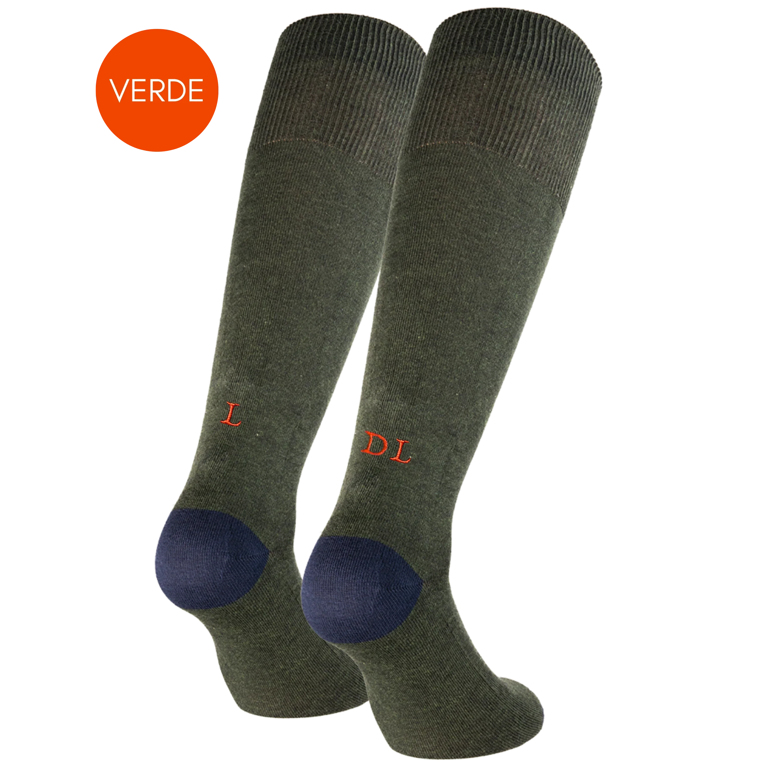 Calze Uomo Cotone Stretch | Doppie Iniziali Ricamate | Taglia 40/45 | Lunghezza Ginocchio