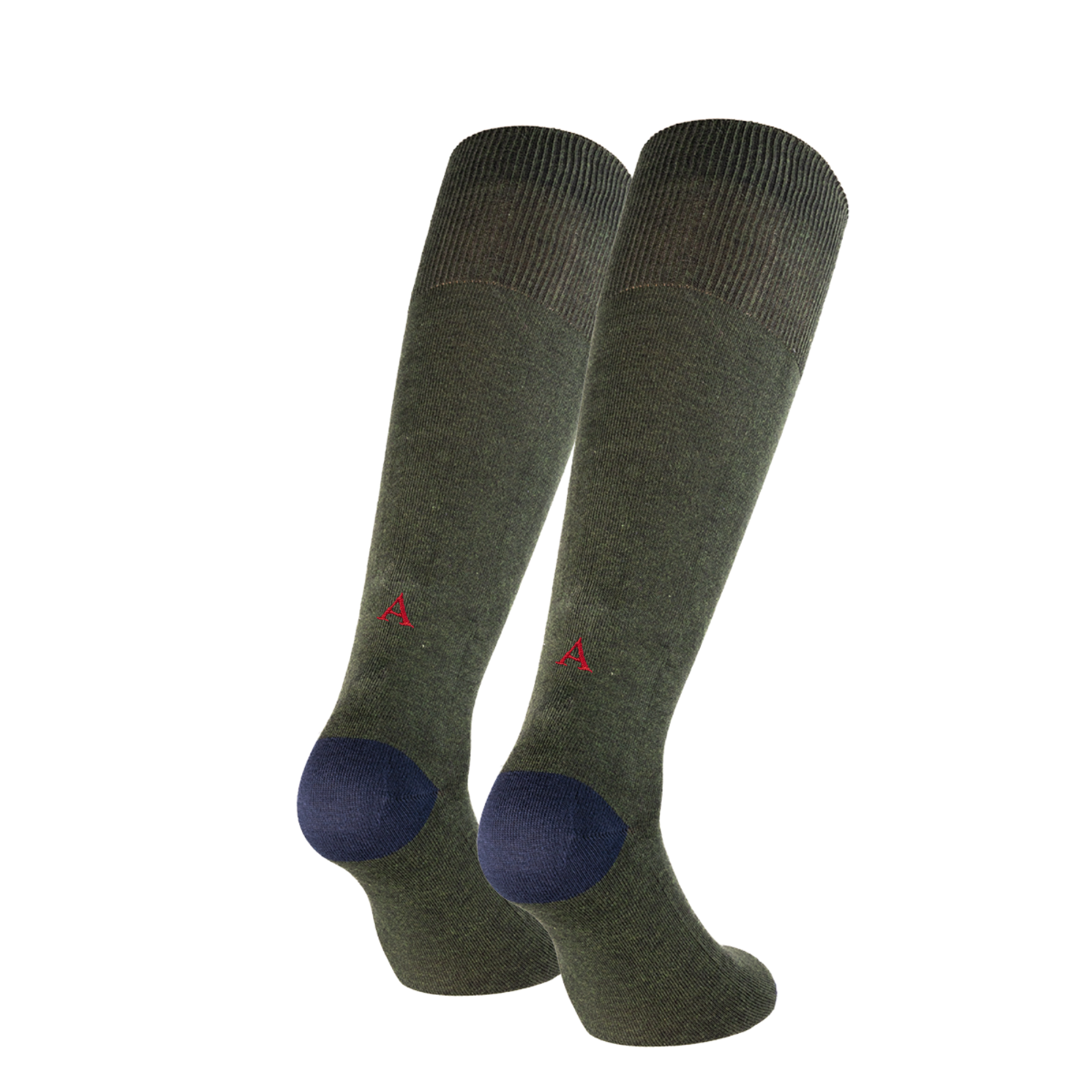 Calze Verdi Uomo iniziali Rosse - Cotone Stretch - Taglia 40/45 - 102  - ATTENZIONE!!! Se non trovi la tua lettera scegli "OTHER LETTERS" e scrivi le lettere che vuoi nelle note cliccando "AGGIUNGI NOTA" nel check out .