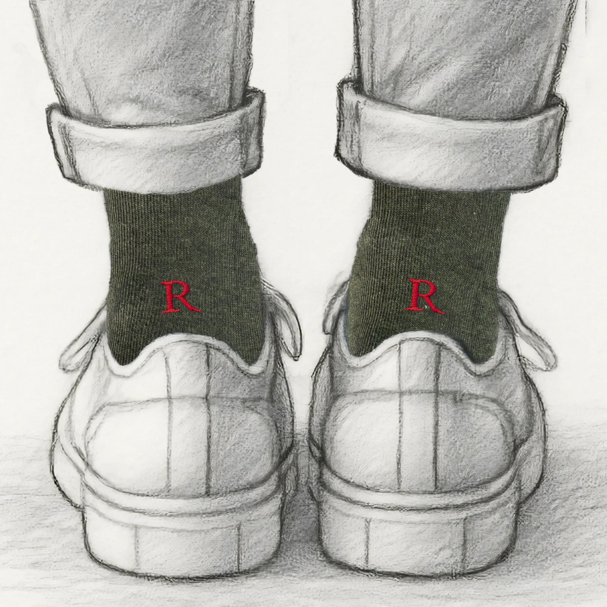 Blaue Herrensocken mit roten Initialen – Stretch-Baumwolle – Größe 40/45 – 101