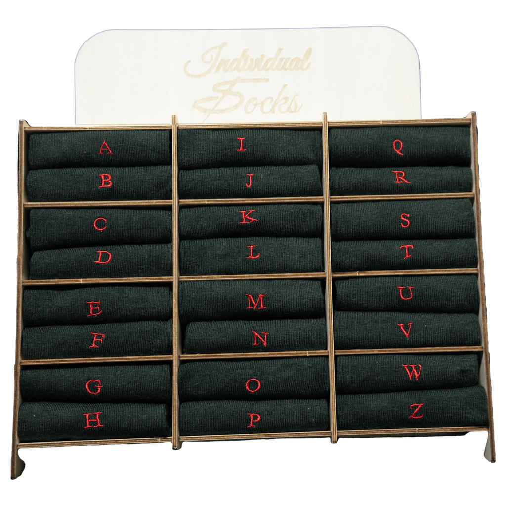 Calze Uomo Cotone Stretch | Verde Iniziali Ricamate Rosse | Taglia 40/45 | Lunghezza Ginocchio