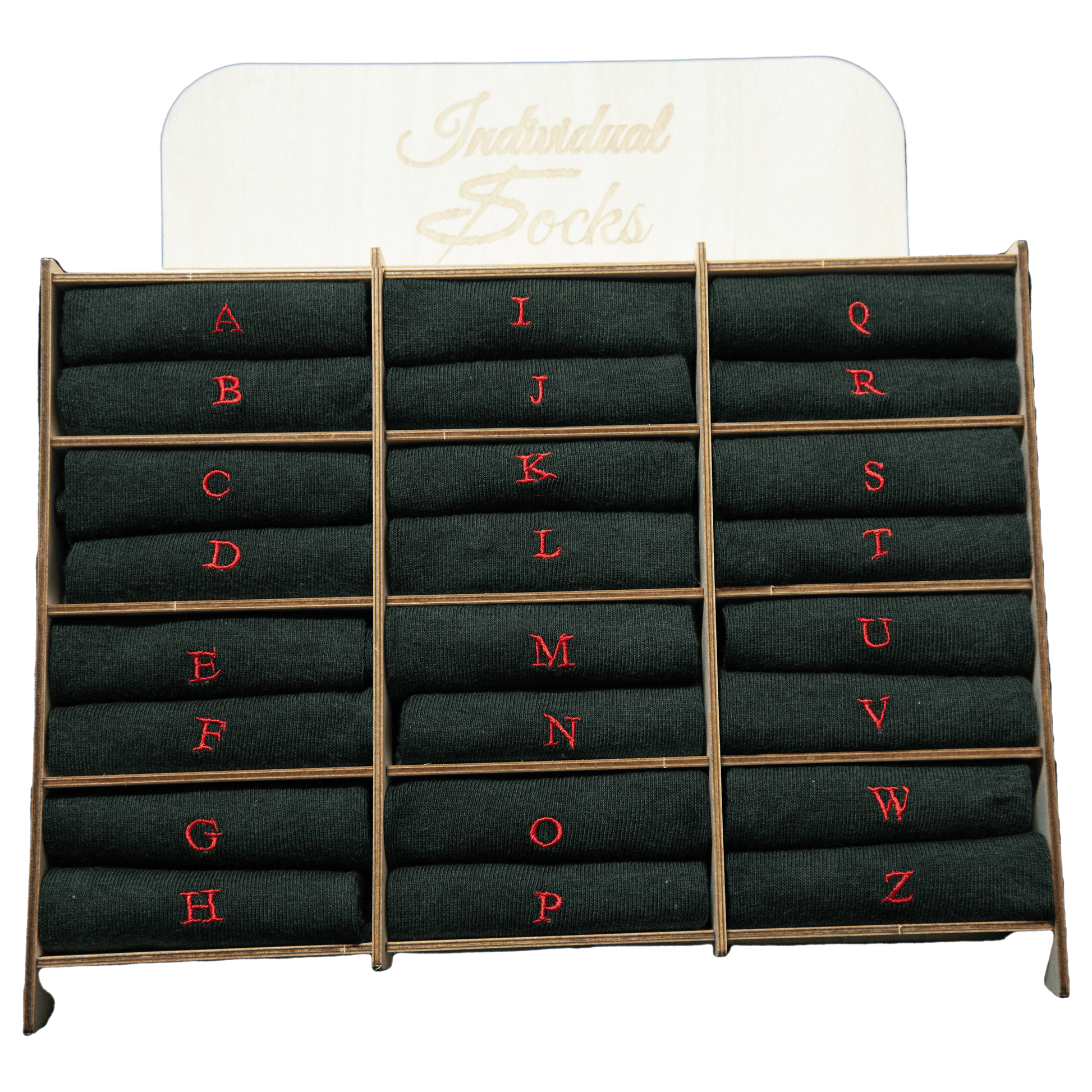 Calze Uomo Cotone Stretch | Verde Iniziali Ricamate Rosse | Taglia 40/45 | Lunghezza Ginocchio