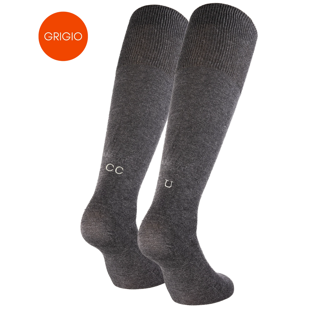 Calze Uomo Cotone Stretch | Doppie Iniziali Ricamate | Taglia 40/45 | Lunghezza Ginocchio