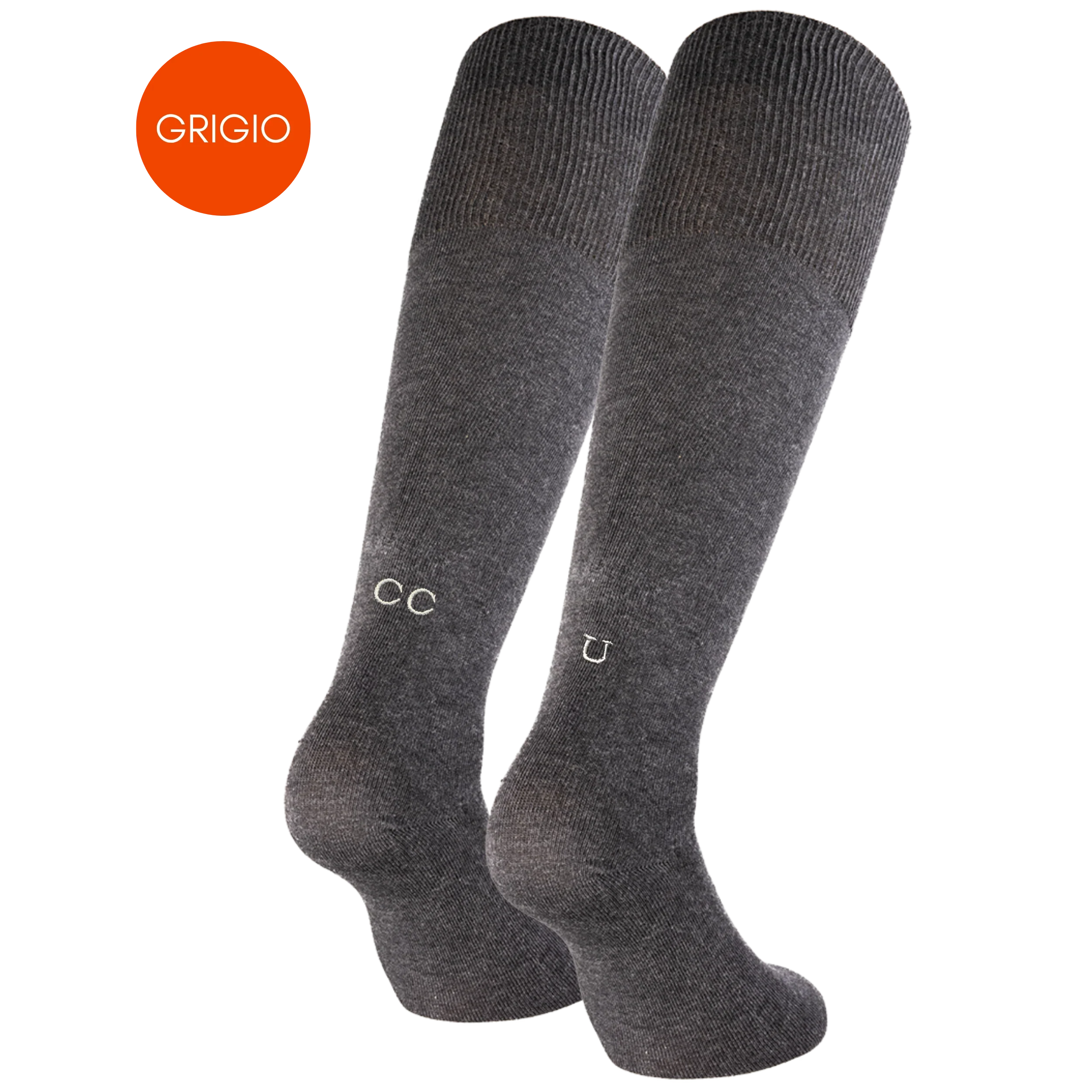 Calze Uomo Cotone Stretch | Doppie Iniziali Ricamate | Taglia 40/45 | Lunghezza Ginocchio