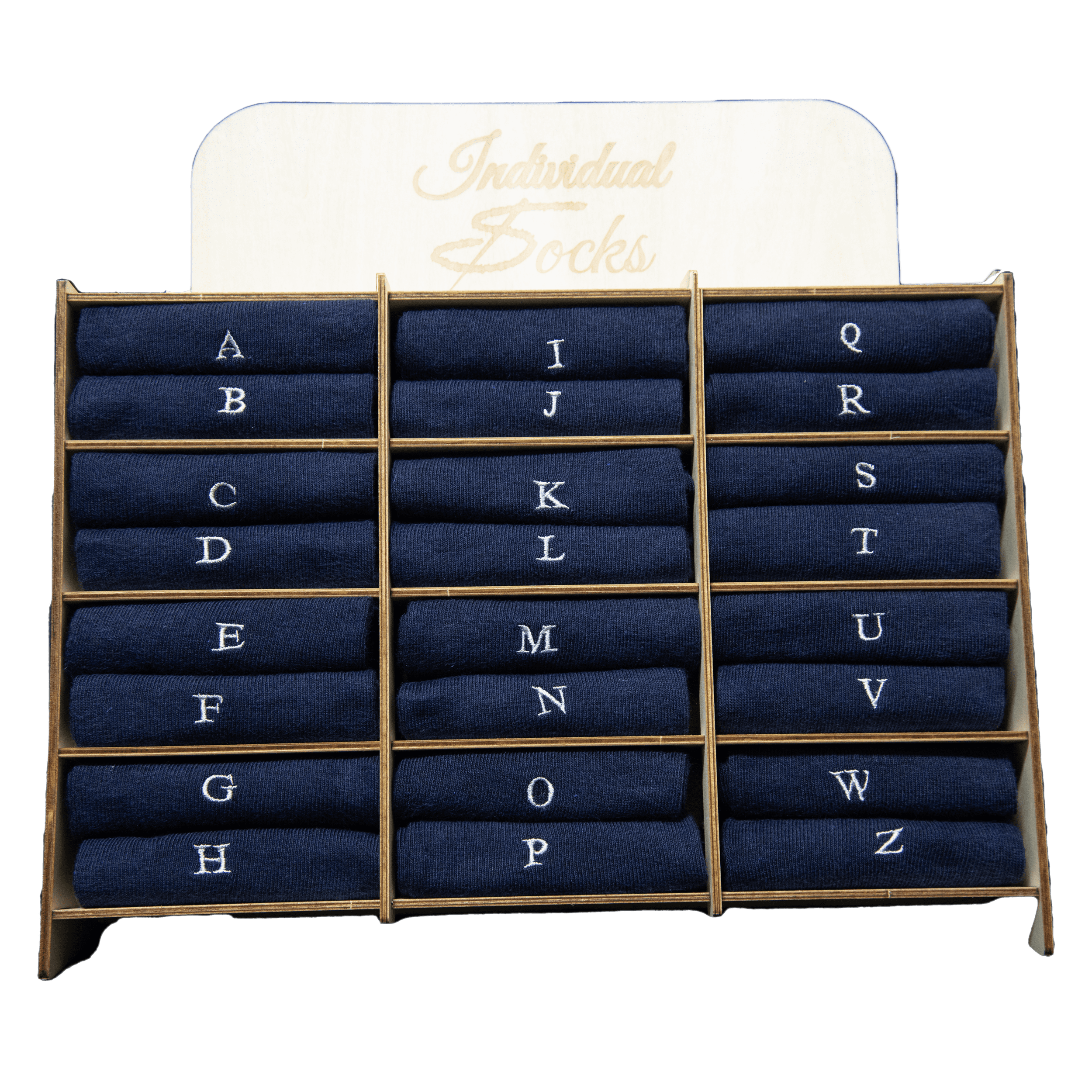 Men's Blue Melange Socks with Grey Initials - Stretch Cotton - Size 40/45 - 104