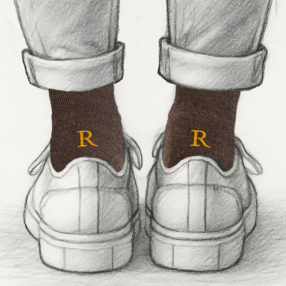 Blaue Herrensocken mit roten Initialen – Stretch-Baumwolle – Größe 40/45 – 101