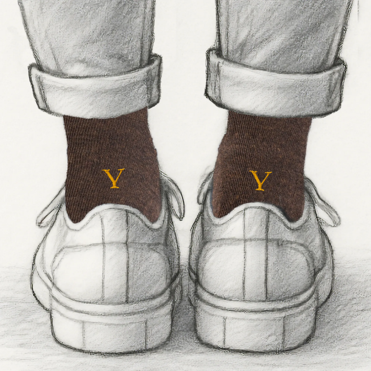 Blaue Herrensocken mit roten Initialen – Stretch-Baumwolle – Größe 40/45 – 101