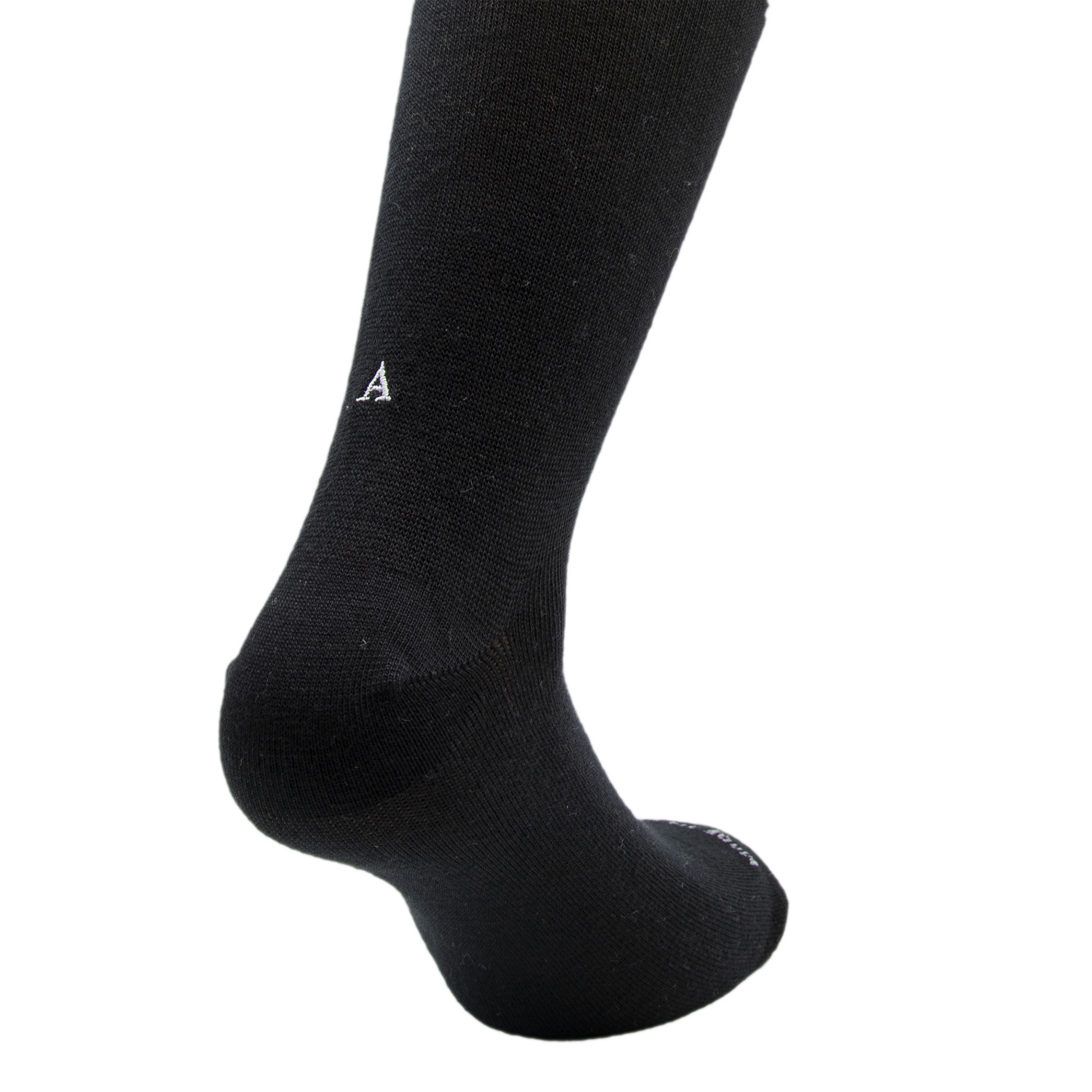 Calze Uomo Cotone Stretch | Nero Iniziali Ricamate Grigie | Taglia 40/45 | Lunghezza Ginocchio