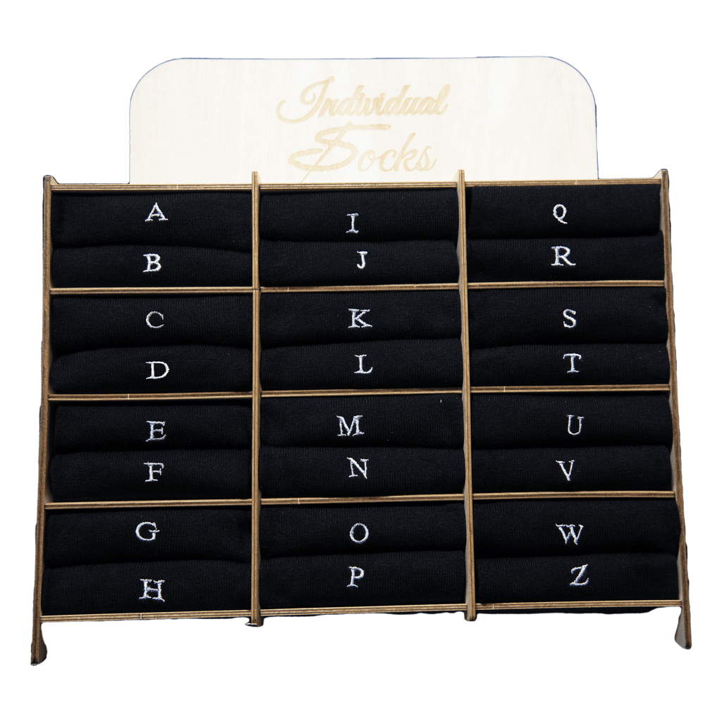 Calze Uomo Cotone Stretch | Nero Iniziali Ricamate Grigie | Taglia 40/45 | Lunghezza Ginocchio