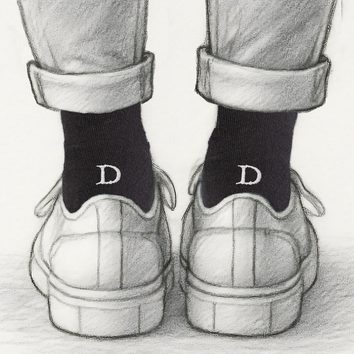 Blaue Herrensocken mit roten Initialen – Stretch-Baumwolle – Größe 40/45 – 101