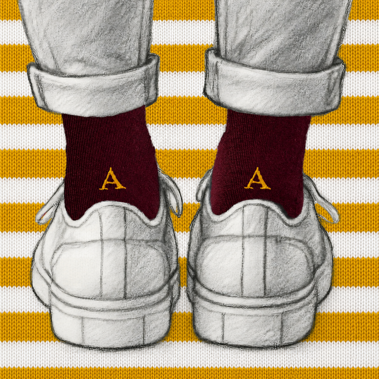 Blaue Herrensocken mit roten Initialen – Stretch-Baumwolle – Größe 40/45 – 101