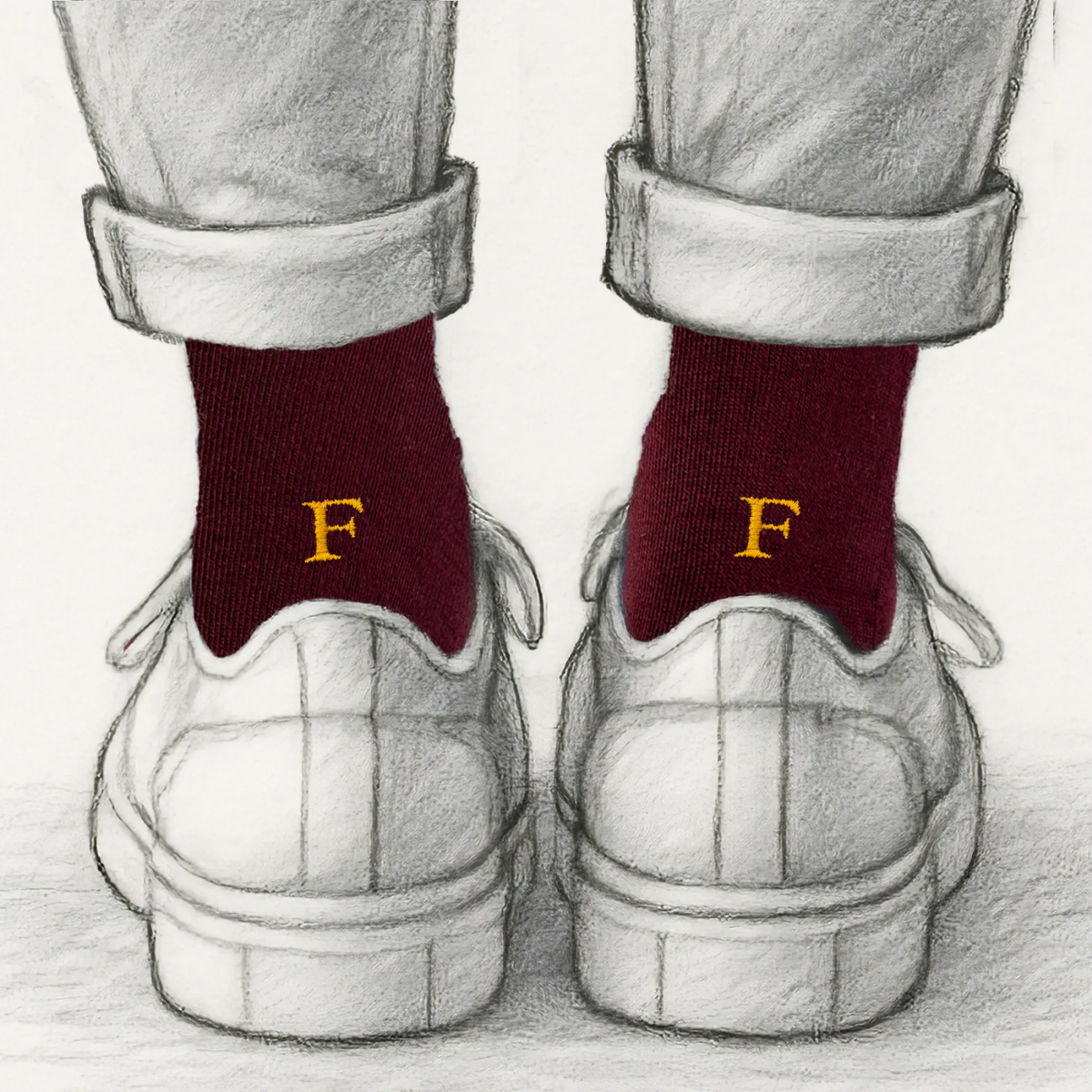 Blaue Herrensocken mit roten Initialen – Stretch-Baumwolle – Größe 40/45 – 101
